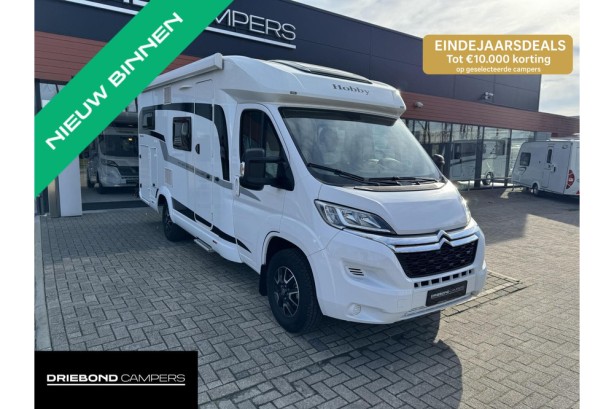 Hobby V65 GE Optima Ontour Enkele Bedden Fietsenrek Luifel Schotel