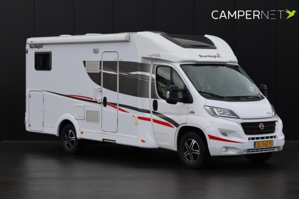 Sunlight T65 130pk Multijet | Dwarsbed | Hefbed | Gescheiden douche | Fietsendrager | Luifel |