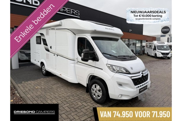 Hobby Optima Ontour  T 70 E Enkele Bedden Grote Badkamer Luifel