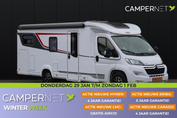 LMC Tourer T730G 165pk | Lengtebedden | Thule Luifel | Thule Fietsendrager| Gescheiden douche | Zenec multimediasysteem |