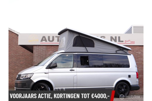 Volkswagen Transporter Buscamper 2.0TDI 150Pk Euro-6 Lang Inbouw nieuw California-look | 4-zitpl./4-slaapplaatsen | Slaaphefdak |NW.STAAT