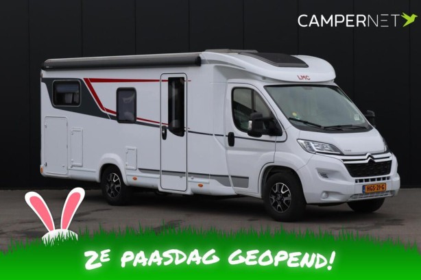 LMC Tourer T730G 165pk | Lengtebedden | Thule Luifel | Thule Fietsendrager| Gescheiden douche | Zenec multimediasysteem |