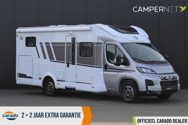 Carado T448 140pk Automaat | Pro + pakket | Hefbed | Nieuw uit voorraad leverbaar | Luifel | Lengtebedden | Grote garage | Panoramaraam boven cabine |