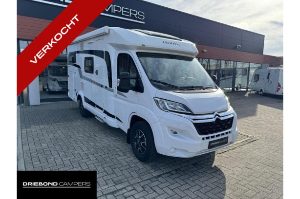 Hobby V65 GE Optima Ontour Enkele Bedden Fietsenrek Luifel Schotel