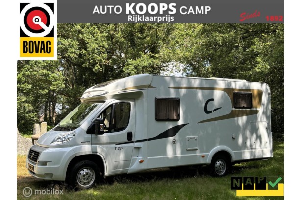 Carado T 337 Fiat 2.3 131pk Euro 5 | Enkele-bedden | Douche/ wc | Garage | Omvormer 1500w | zonnepanelen | 720 kg laadvermogen | 6,9m Lang | 1e Eigenaar  | NL camper | Orig. 28dkm NAP | DEALER-STAAT